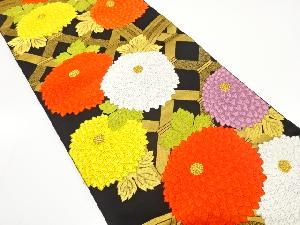 アンティーク　菊に光悦垣模様織り出し袋帯（着用可）